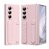 cheap Samsung Cases-Phone Case For Samsung Galaxy Z Fold 6 Back Cover with Stand Holder with Screen Protector Full Body Protective Retro PC Silicone