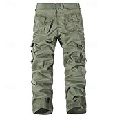 tanie Bojówki-Męskie Spodnie cargo Spodnie taktyczne Spodnie Guziki Multi Pocket Równina Zdatny do noszenia Na zewnątrz Codzienny Kemping i wycieczki Moda Klasyczny Zielony trawiasty Czarny