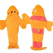 olcso párok halloween jelmezei-Párok Cápas Némó Csoport Családi Jelmezek Narancs Királyok Napja Unisex Vicces Jelmez Party Otthon Karnevál Könnyű Halloween Jelmezek Gyerekeknek Felnőtteknek