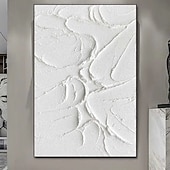 voordelige Schilderijen van landschappen-3d wit olieverfschilderij met de hand geschilderd olieverfschilderij met dikke textuur beige wit schilderij op canvas abstract getextureerd olieverfschilderij voor muurkunst schilderij voor woonkamer