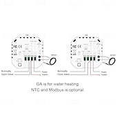 abordables Appareils électroménagers-Thermostat programmable pour contrôle du chauffage de l&#039;eau, maison intelligente, écran LCD à affichage négatif, thermostat d&#039;ambiance rond avec wifi