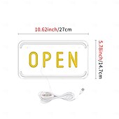 preiswerte Neon-LED-Beleuchtung-Neonschild „Open“ von LED, Neonschild „Open“ für Unternehmen, Wandleuchte, Kunstdekor, neuartige Neonlampen für die Nacht, Stromversorgung über USB-Kabel, für Bars, Geschäfte, Cafés, Hotels,
