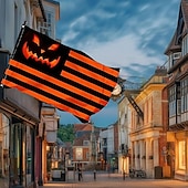 tanie halloweenowe gobeliny ścienne-dekoracje na halloween flagi dynia cukierek albo psikus flagi na zewnątrz trwała flaga zewnętrzny maszt flagowy baner dekoracja patio pochy