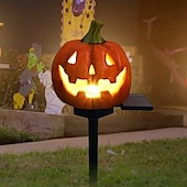 olcso Halloween kellékvilágítás-halloween kültéri napelemes pumplin lámpák jack o lámpás modern udvarhoz műgyanta padlóbetét táj dekoráció hamis sütőtök fények