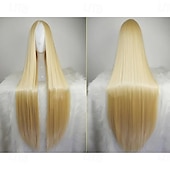 cheap Party Wigs-Black Wigs for Women The Addams Family Wig Long Black Wig Cosplay Wig Synthetic Wig Cosplay Wig Long Azure Light Brown Lake Blue Blonde Pink Synthetic Hair 34 Inch Women&#039;S Halloween Wigs