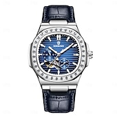 economico Orologi meccanici-Orologio meccanico BINBOND da uomo Orologio da polso automatico creativo di moda business con calendario luminoso impermeabile in acciaio e pelle