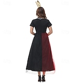 levne Kostýmy pro páry a skupiny-Alice in Wonderland Pohádka srdcová královna Červená královna Jed Šaty Halloween skupinové rodinné kostýmy Dětské Dospělé Dámské Dívčí cosplay Výkon Večírek předvečer Všech svatých Karneval Plesov