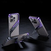 Недорогие Чехлы для iPhone-телефон Кейс для Назначение айфон 16 про макс iPhone 15 Pro Max iPhone 14 Pro Max iPhone 13 Pro Max Кейс на заднюю панель со стендом Защита от удара Металл