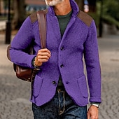 abordables suéter de la rebeca de los hombres-Hombre Pulóveres Chaqueta de Punto Vestido Suéter Chaqueta suéter Estriado Tejer Recortado De Punto Escote Chino Ropa Otoño Invierno Ejército verde Negro S M L