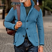 abordables suéter de la rebeca de los hombres-Hombre Pulóveres Chaqueta de Punto Vestido Suéter Chaqueta suéter Estriado Tejer Recortado De Punto Escote Chino Ropa Otoño Invierno Ejército verde Negro S M L
