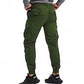 cheap Cargo Pants-Men&#039;s Cargo Pants Joggers Tactical Pants Trousers Elastic Waist Multi Pocket Elastic Cuff Plain Wearable Outdoor Daily Camping &amp; Hiking Fashion Classic Black Wine