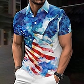 preiswerte Festival-Herren Veteranen Patriotisch Kurzarm Polo-Shirts Lässig Alltagskleidung Frühling &amp; Sommer Weiß
