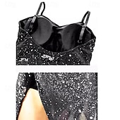 abordables Tenues de danse latine-Danse de la salsa latine Robe Couleur Pure Fantaisie Femme Utilisation Entraînement Sans Manches Polyester Maille