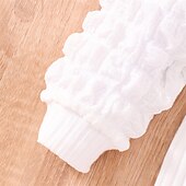 billiga Avslappnade klänningar-Flickor 3D Ensfärgat Klänning Långärmad Vår Höst Semester Dagligen Helgdag Prinsessa Skön Ljuv Lilla barn (4-7år) 4-7 år Vardagsklänning Knälång Normal
