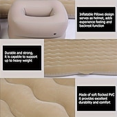 abordables Fundas de asiento para coche-Colchón inflable para coche, colchón de cama inflable para interiores y exteriores, para acampar, viajar, asiento trasero de coche, colchón de cama inflable, colchón de aire, colchón inflable