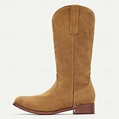 levne Cowboy &amp; Western Boots-pánské hnědé semišové westernové kovbojské boty se stahovacími poutky a klasickým prošíváním - boty do půli lýtek ve vintage stylu