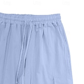 お買い得  クラシック-男性用 カーゴパンツ ジョガー カーゴジョガー ズボン ドローストリング 弾性ウエスト マルチポケット 平織り 高通気性 アウトドア 日常 キャンピング＆ハイキング ファッション クラシック ブラック ホワイト