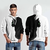 abordables Imprimé animalier-Homme Sweat à capuche Sweats à Capuche Sweat-shirt Sweat à capuche manche longue Sweat à capuche Capuche Mode 3D effet Vacances Vêtement de rue Noir Imprimé Hiver Printemps &amp; Automne Designer