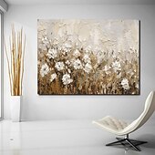 cheap Landscape Paintings-Handmade Oil PaintingCanvasWall Art DecorationAbstract Knife PaintingFlowers WhiteFor Home Decor Rolled Frameless Unstressed Painting
