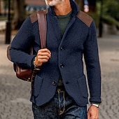 abordables suéter de la rebeca de los hombres-Hombre Pulóveres Chaqueta de Punto Vestido Suéter Chaqueta suéter Estriado Tejer Recortado De Punto Escote Chino Ropa Otoño Invierno Ejército verde Negro S M L