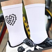 billiga Cykelstrumpor-unisex strumpor kompressionsstrumpor cykelstrumpor sportstrumpor atletiska strumpor camping / vandring utomhus träning cykling / cykel cykel / cykling varm halkfri stretchig 1 par