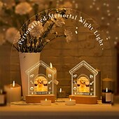 economico Luci notturne e decorative-cornice per foto luminosa personalizzata, luce notturna commemorativa per animali domestici, regalo di ricordo, lampada in acrilico alimentata tramite USB, unica per gli amanti degli animali, ideale per la casa, il soggiorno e l&#039;ufficio
