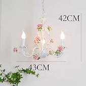 economico Luci a sospensione-lampada a sospensione a led 3/6/8 luci stile nordico lampada in ferro battuto rosa pastorale lampadario sputnik illuminazione stile candela e14 soggiorno camera da letto 110-240v