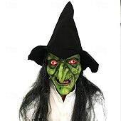Halloween Witch Mask Halloween Props Adults' Men's Women's Unisex Horror Scary Costume Halloween Carnival Easy Carnival Costume for Walpurgis Night3