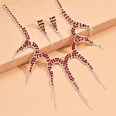 billige Smykkesett-Smykke Sett 3 stk Strass Legering Øredobber Halskjeder Dame Elegant Årgang Nydelig geometriske Geometrisk Form Smykkesett Til Bryllup Fest jubileum