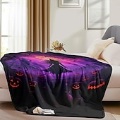 levne Halloween ložnice-halloweenská dekorace čarodějnická deka - měkký a příjemný fleece s okouzlujícím čarodějnickým designem - ideální pro přidání strašidelného nádechu do vašeho domova - vysoce kvalitní a odolná látka