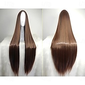 cheap Party Wigs-Black Wigs for Women The Addams Family Wig Long Black Wig Cosplay Wig Synthetic Wig Cosplay Wig Long Azure Light Brown Lake Blue Blonde Pink Synthetic Hair 34 Inch Women&#039;S Halloween Wigs