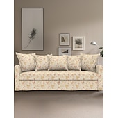 baratos Cobertura de Sofa-Capa de Sofá Floral 100% Algodão com Almofada de Algodão