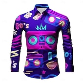cheap Tops-Retro Vintage Retro Vintage 1970s 1980s Shirt Hippie Men's Disco Party Casual Daily Shirt