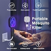 お買い得  電気蚊忌避剤-USBミニ蚊駆除ラケット – 屋内外用充電式フライスワッター、効果的な昆虫駆除バット