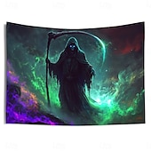 voordelige halloween wandtapijten-Halloween decoraties blacklight wandtapijt uv-reactief glow in the dark glow party spookhuis psychedelisch trippy mistig hangend wandtapijt muurschildering voor woonkamer slaapkamer heks pompoen