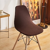 abordables Funda para silla de comedor-Fundas de concha para silla de comedor, funda curvada de licra sin brazos, funda de asiento lavable, fundas elásticas para taburete, decoración del hogar y la cocina