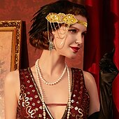 olcso Kiegészítők és még sok más-1920-as évek A nagy Gatsby Felszerelések Flapper fejpánt A nagy Gatsby Esküvői Vendég Gallér nélküli Női Mindszentek napja Farsang Álarcos mulatság Parti Álarcos mulatság Esküvői fogadás Felnőttek