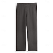 お買い得  休日-男性用 リネンパンツ ズボン スーツ サマーパンツ ビーチパンツ フロントポケット まっすぐな足 平織り 履き心地よい 高通気性 全長 フォーマル ビジネス 祝日 ファッション ベーシック ブラック ホワイト 伸縮性なし