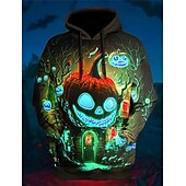 cheap Horror-Halloween Pumpkin Hoodie Pullover Anime 3D Front Pocket Graphic For Couple&#039;s Men&#039;s Women&#039;s Adults&#039; Halloween Carnival Masquerade 3D Print Party Casual Daily