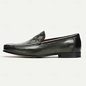 economico Mocassini in pelle premium-Per uomo Mocassini e Slip-Ons Mocassini Classici Di pelle Pelle Traspirante Comodo Antiscivolo Mocassino Nero Verde Autunno Inverno