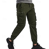 cheap Cargo Pants-Men&#039;s Cargo Pants Joggers Tactical Pants Trousers Elastic Waist Multi Pocket Elastic Cuff Plain Wearable Outdoor Daily Camping &amp; Hiking Fashion Classic Black Wine