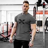 abordables Camiseta gráfica para hombres-Hombre Graphic Letra Arañazos Camiseta Tee Algodón Manga Corta Gráfico Camisa Negro Blanco Verde Ejército Camiseta cómoda Aptitud física Gimnasia Ropa de diseñador de moda