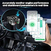 abordables OBD-Lecteur de scanner obd2, outil de diagnostic automatique sans fil Bluetooth pour iOS  &amp; Android pour test de performance bluetooth 5.4 contrôle de voiture moteur lecteur de code de voiture code