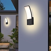baratos luzes de parede ao ar livre-luz de parede externa led 12w arco moderno luz de parede externa à prova d&#039;água ip65 estável em luz de parede preta externa adequada para varanda externa pátio jardim banheiro quarto 85-265v