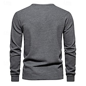 abordables Camiseta informal tipo henley-Hombre Camiseta con botones Camiseta Henley Shirt Tee Manga Larga Henley Primavera &amp; Otoño Plano Moda Design Básico Vacaciones Calle Noche Negro Blanco Gris oscuro Camiseta superior para hombre