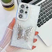 Χαμηλού Κόστους Samsung Θήκη-τηλέφωνο tok Για Samsung Galaxy S24 S24 Ultra Plus S23 Ultra A55 A35 A25 A15 5G Α54 S25 Ultra Πίσω Κάλυμμα με βάση στήριξης Προστατευτικό φακού κάμερας Ανθεκτική σε πτώσεις Πεταλούδα Επιμετάλλωση PC