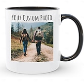 levne Svatební dar-Personalizovaný hrnek na kávu vlastní obrázek text nebo logo keramický hrnek - vlastní svatební dárek pro pár přizpůsobitelný 11 oz čajový hrnek bílý - černý