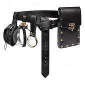 cheap Accessories and More-Medieval Renaissance Waist Belt Men&#039;s Women&#039;s Celtic Viking Fantasy Halloween Carnival Performance LARP Adults&#039; Belt Sscabbard Magic Bottle