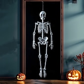 billige Halloween dørdeksler-halloween dørdekorasjoner skjelett halloween dørdeksler dørteppe dørgardindekorasjon bakteppe dørbanner til inngangsdør gårdshus ferie fest dekor forsyninger gresskar kråke