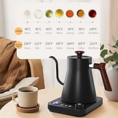 abordables Électroménager-bouilloire électrique à col de cygne chaudière à eau rapide contrôle de la température intérieure en acier inoxydable écran LCD arrêt automatique bouilloire à café et à thé de 0,9 l